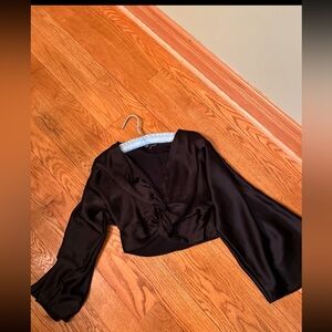 Zara long sleeve low cut top
